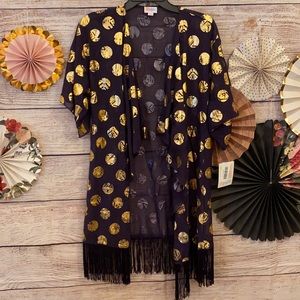 Dark Purple and gold foil Monroe kimono